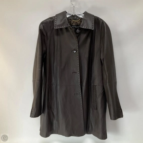 Essential Casual Look FlexibleFit Coat Leather By Ellen Tracy In Brown, Size: L