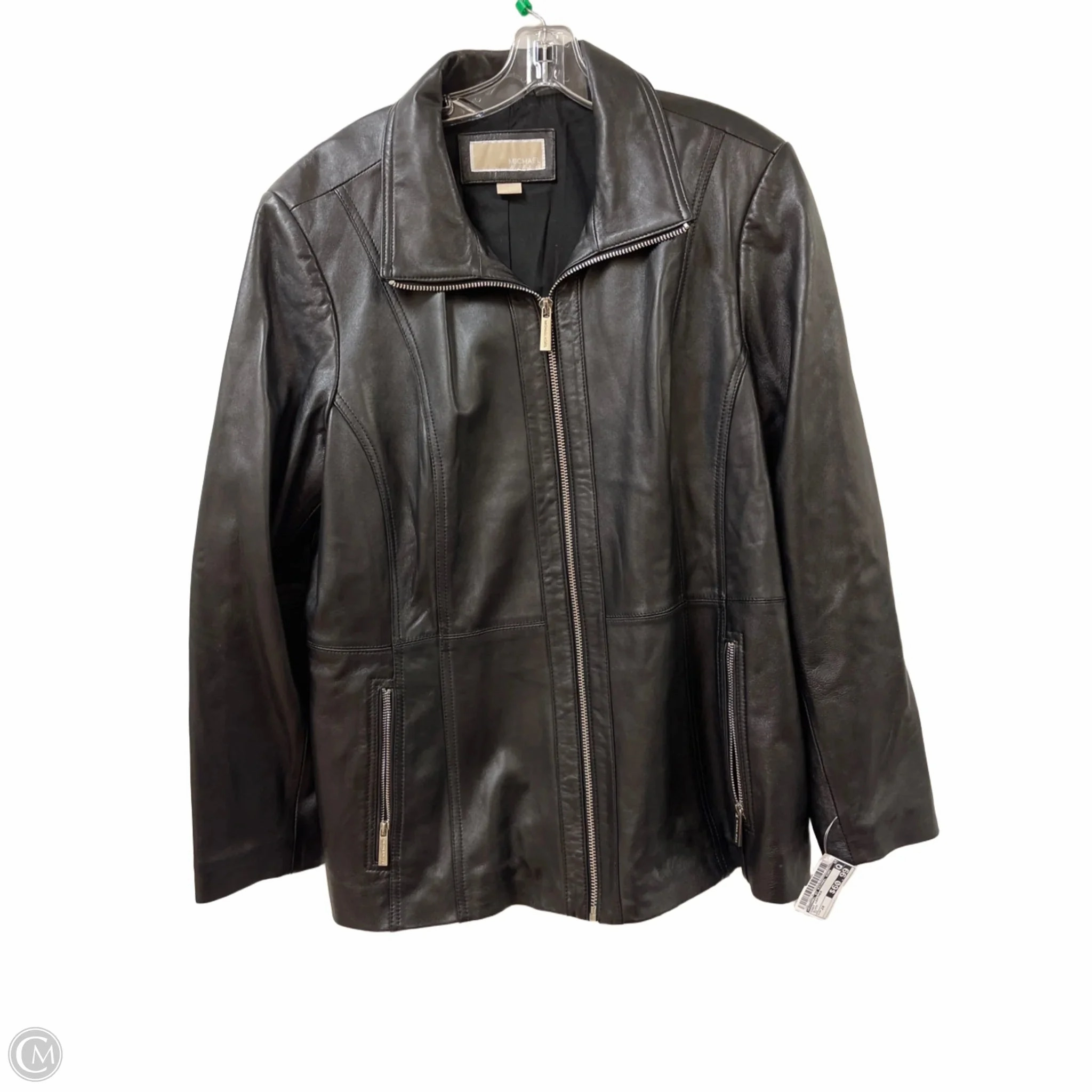 Loose Fit Coat Leather By Michael By Michael Kors In Black, Size: 2x
