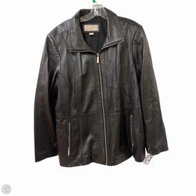 Loose Fit Coat Leather By Michael By Michael Kors In Black, Size: 2x