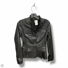 Magnetic Closure Coat Leather By Valerie Stevens In Black, Size: S