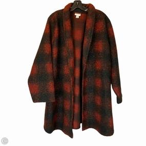 High Visibility Trim Ergonomic Drape Coat Other By Ava & Viv In Black & Red, Size: 3x
