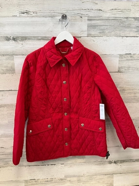 Hooded Attachment Coat Other By Chicos In Red, Size: M