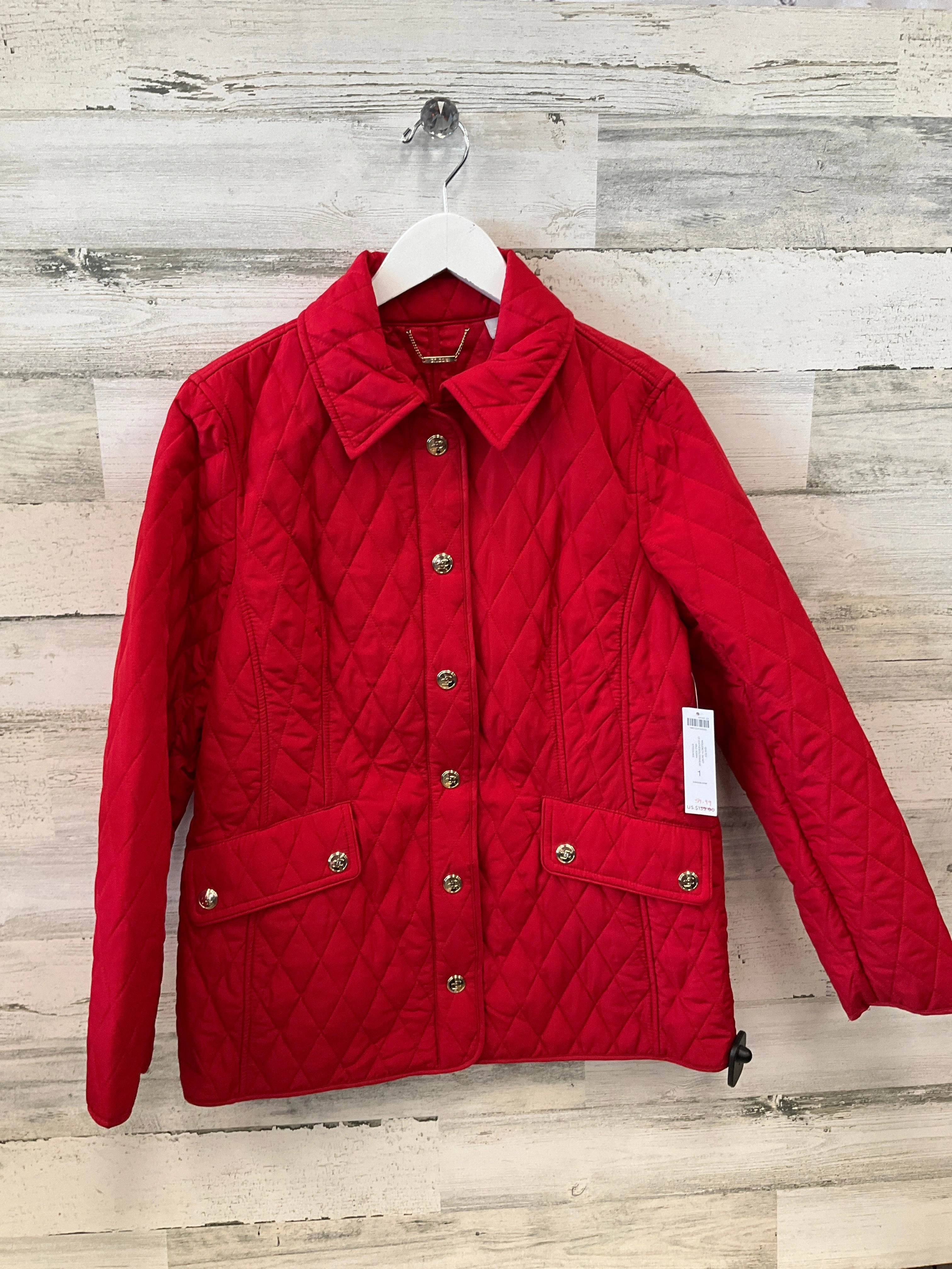 Hooded Attachment Coat Other By Chicos In Red, Size: M