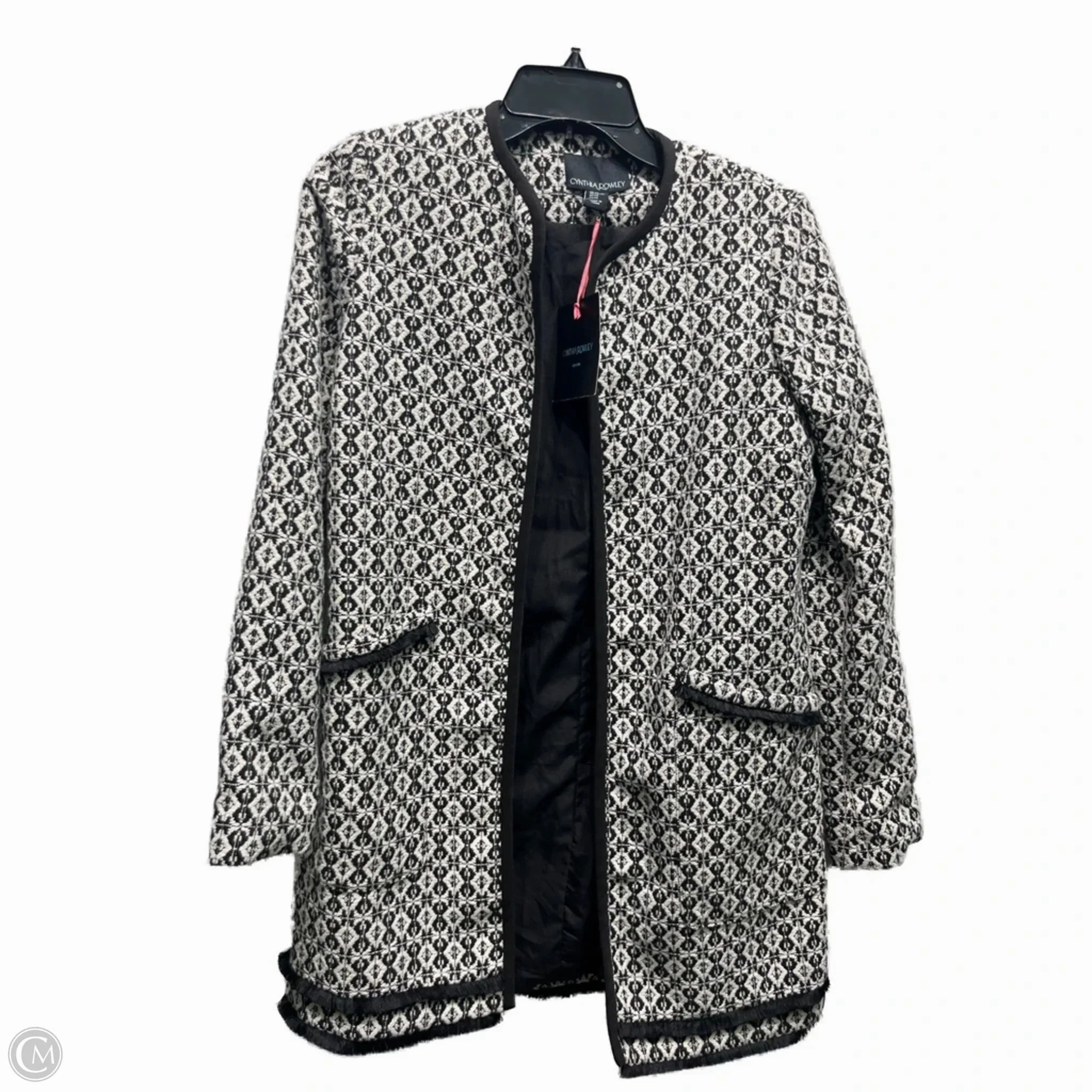 Coat Other By Cynthia Rowley In Black & White, Size: Xs Subtle Design Detail