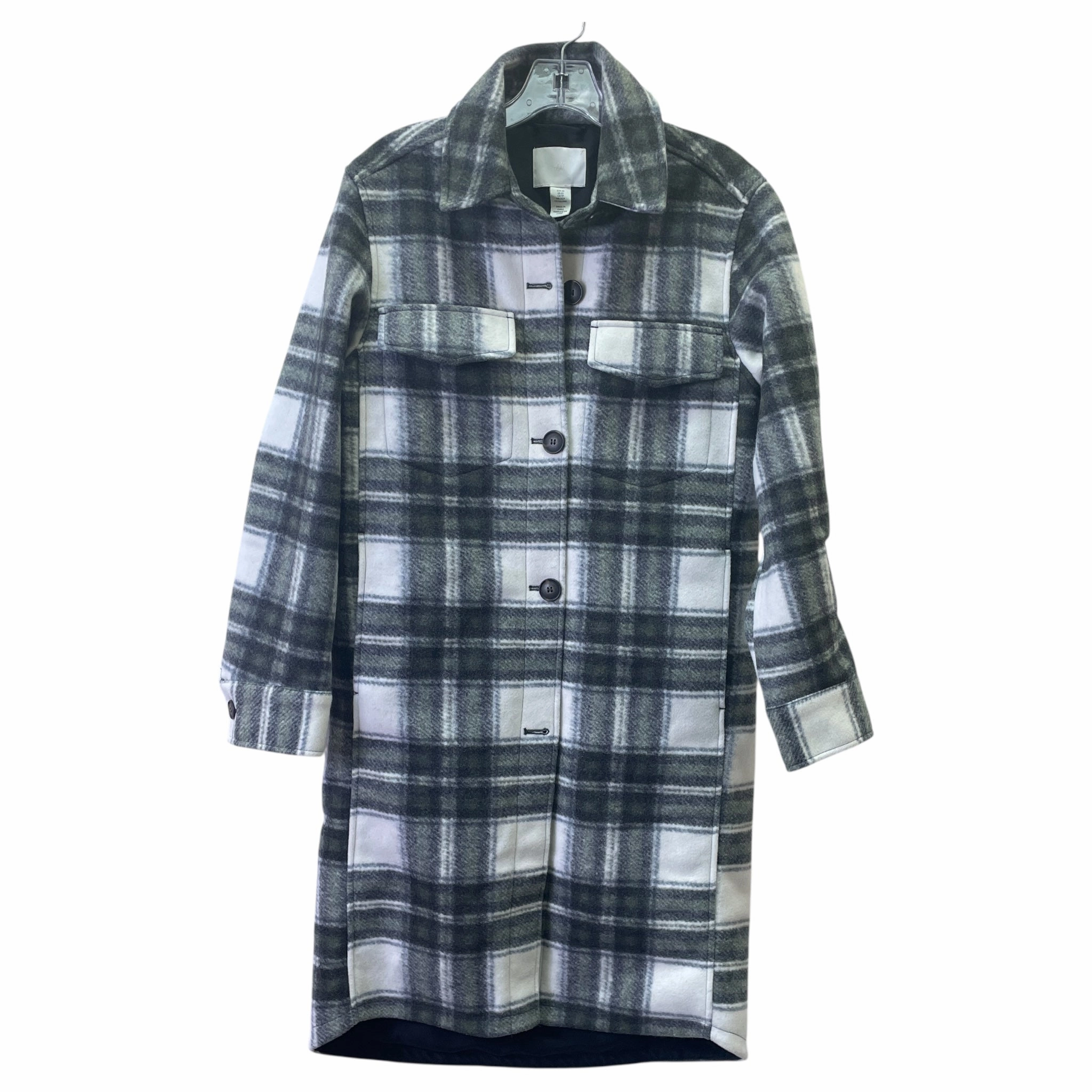 Coat Other By H&M In Green & Grey, Size:Xs Fleece Inside