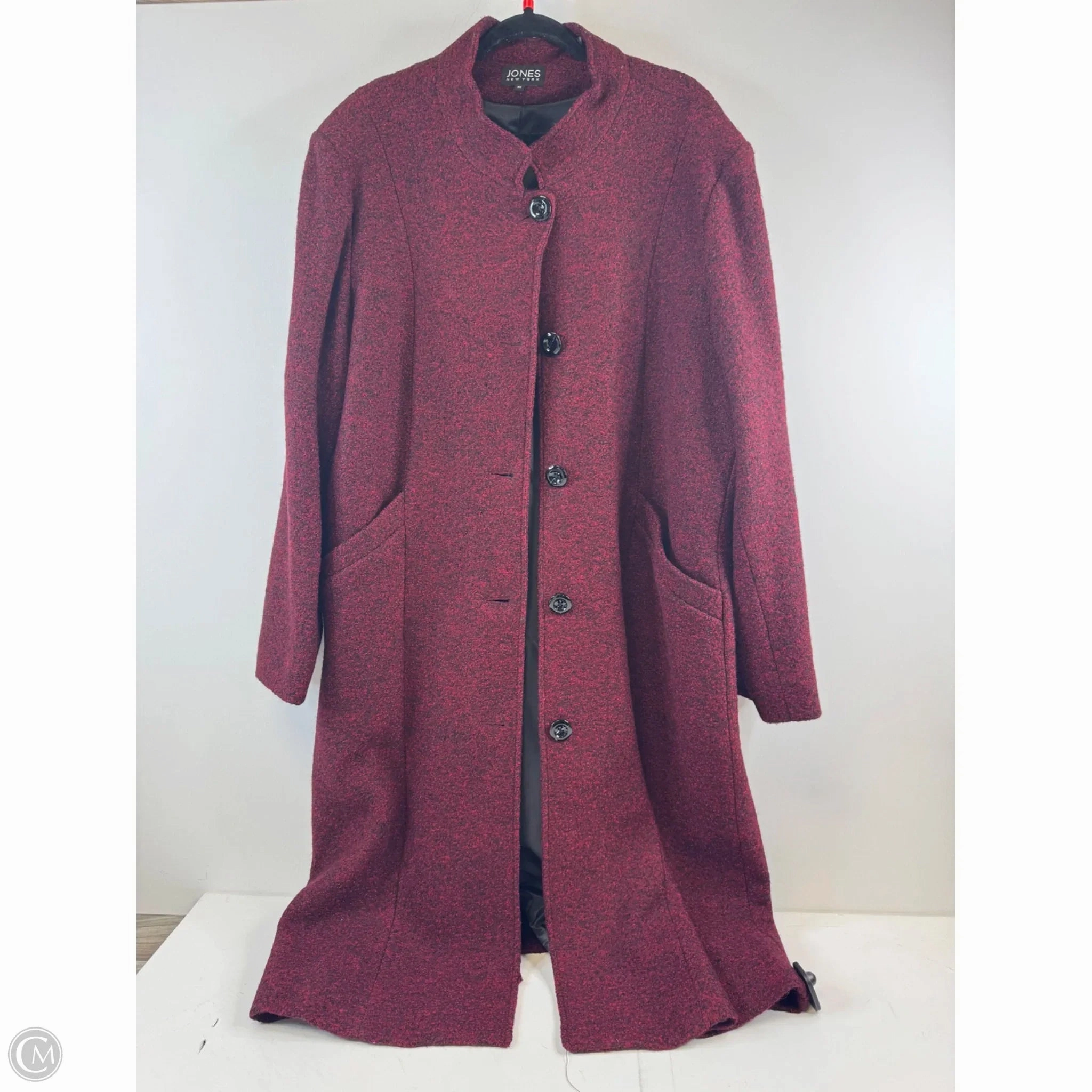 Coat Other By Jones New York In Red, Size: 3x Double Layered Collar