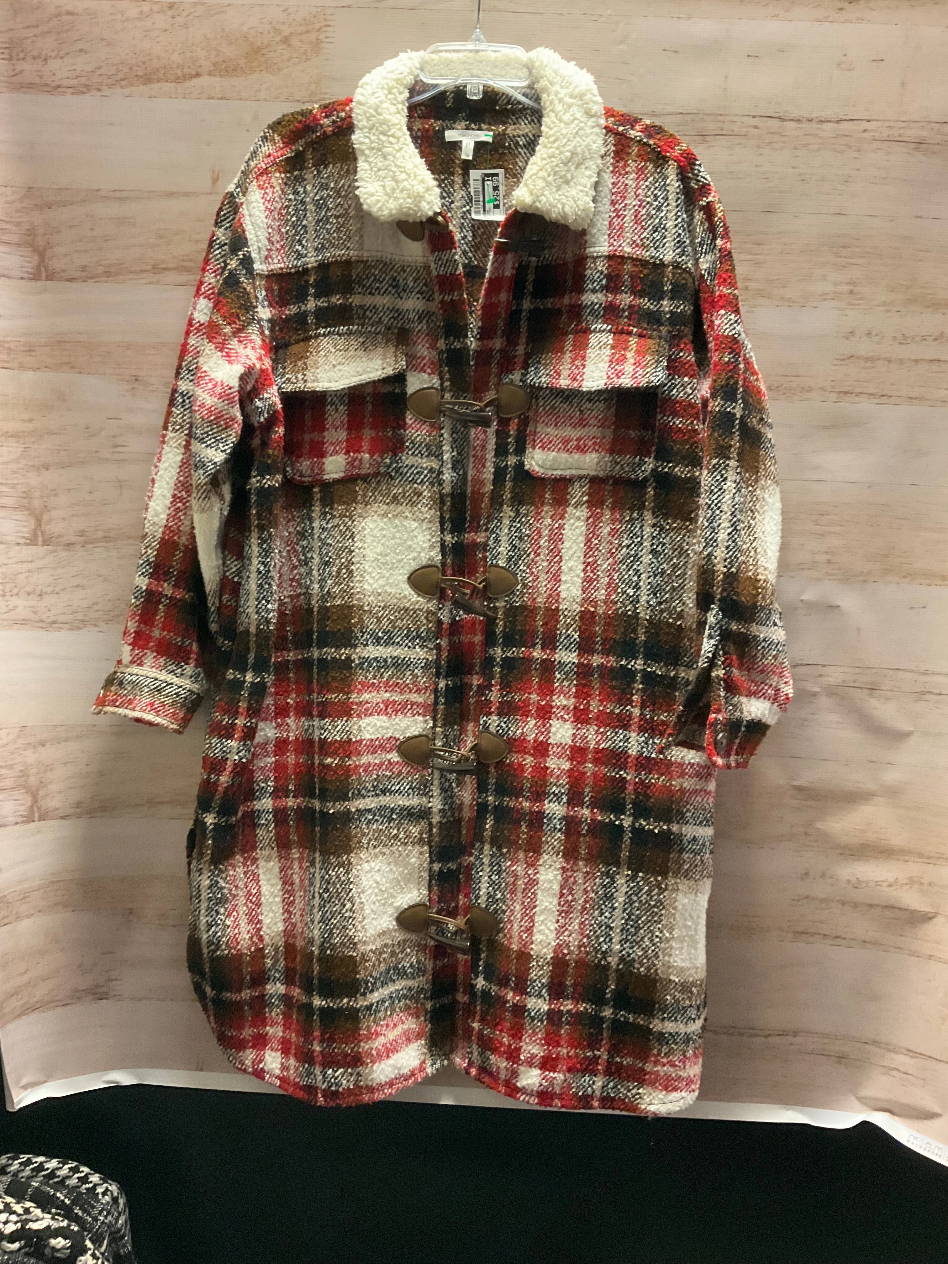Stylish Daily Fit Non Bulky Insulation Coat Other By Maurices In Plaid Pattern, Size: 1x