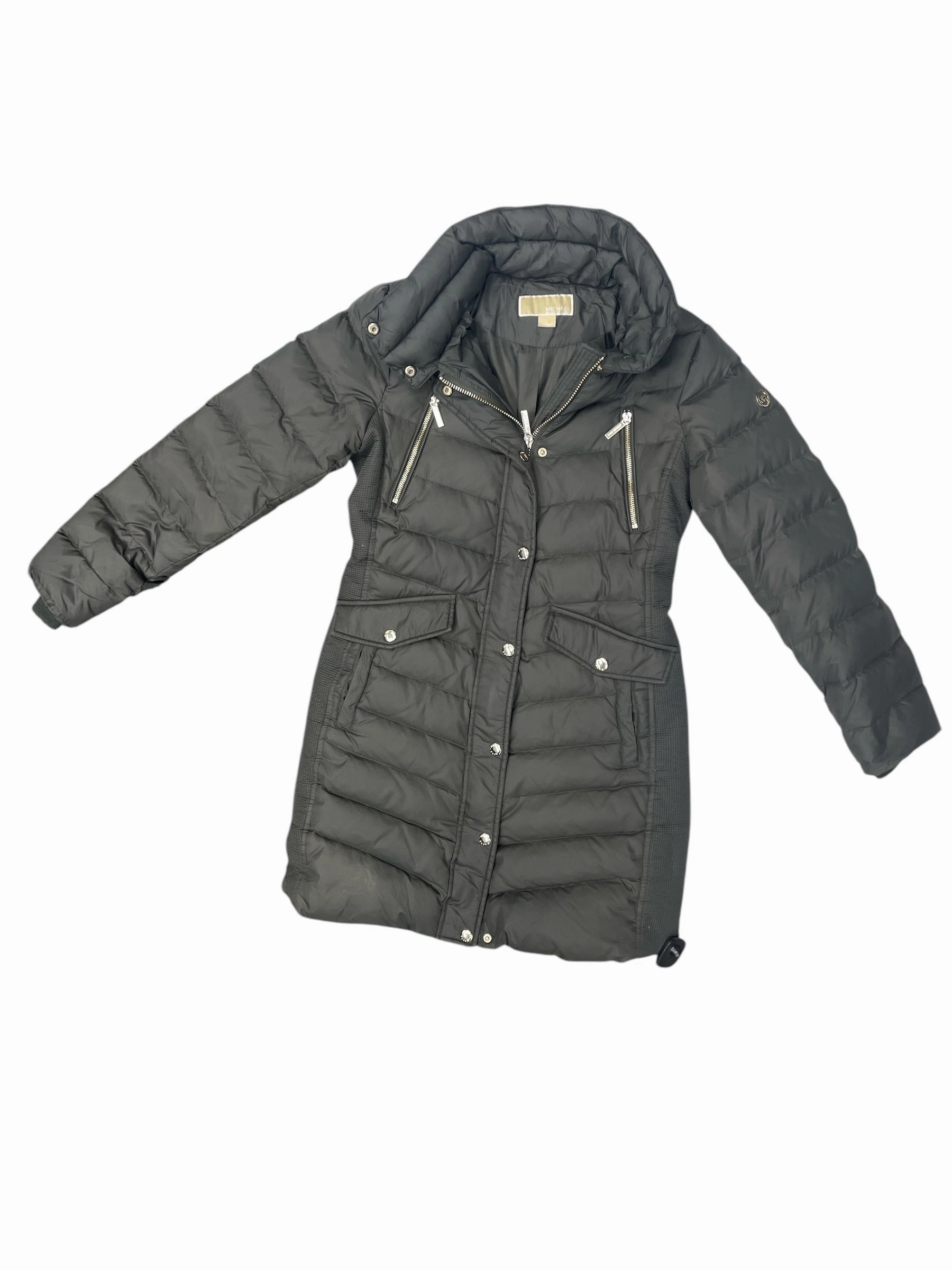 Airtight Fasteners Matte Finish Coat Parka By Michael By Michael Kors In Green, Size: S