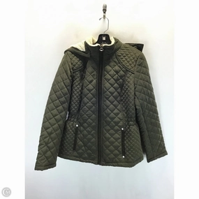 Waterproof Zipper Closure Coat Parka By Shelli Segal In Green, Size: M