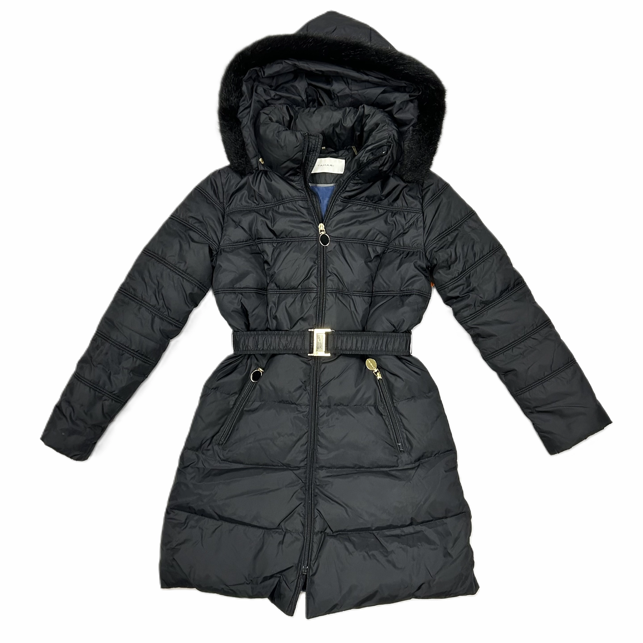 Soft Shell Material Sunday Walk Style Coat Parka By T Tahari In Black, Size: Xs