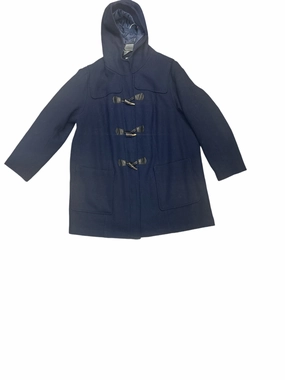 Frictionless Zipper Tracks Compact packaging Coat Parka By Woman Within In Navy, Size: 3x