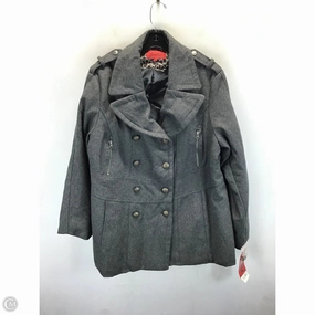 Eco Certified Textiles Coat Peacoat By Clothes Mentor In Grey, Size: 1x