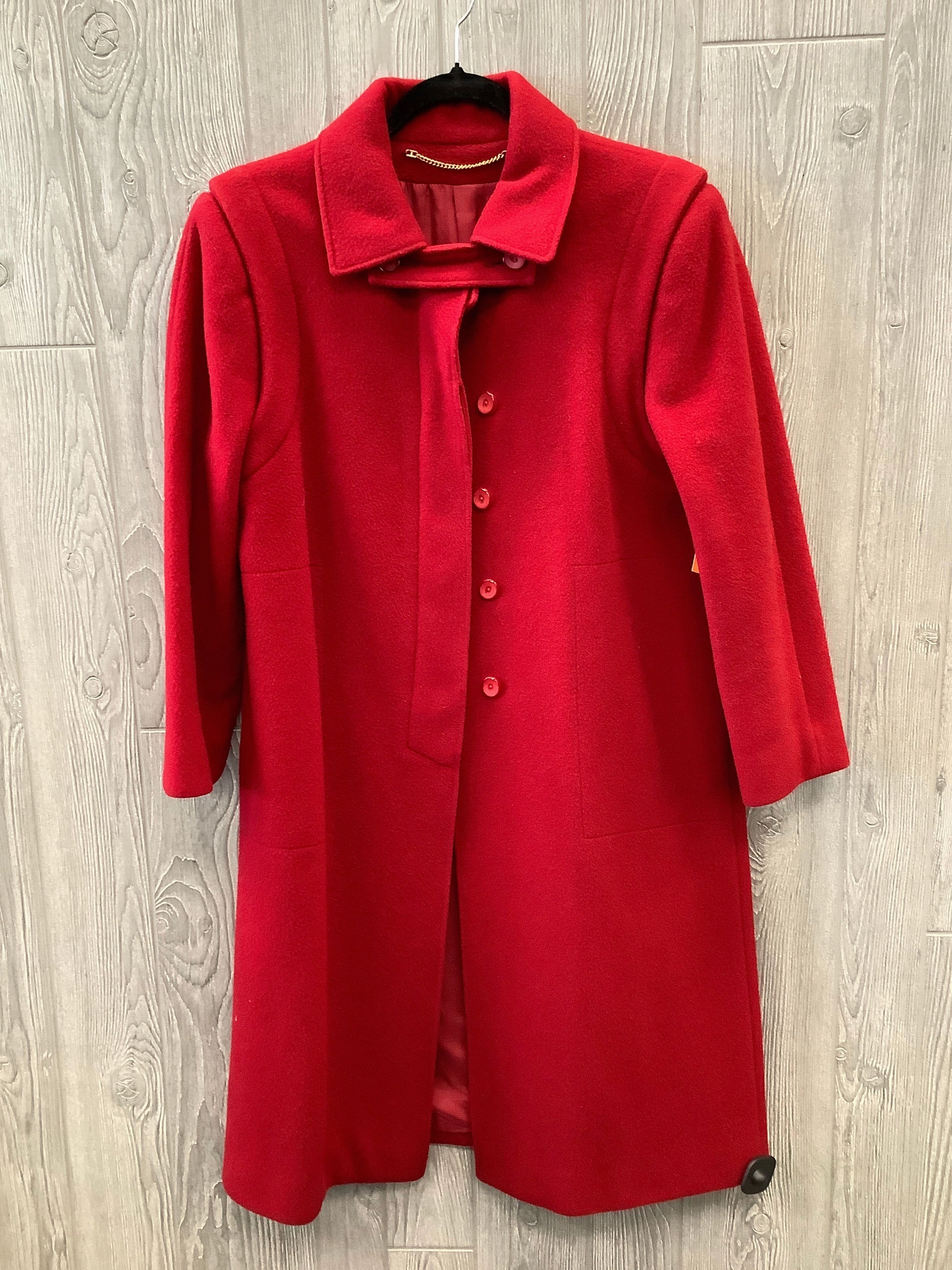 Eco Friendly Dyed Fabric Coat Peacoat By Clothes Mentor In Red, Size: M