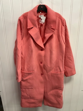 Coat Peacoat By Cmc In Pink, Size: 3x NonRestrictiveCut Subtle Texture