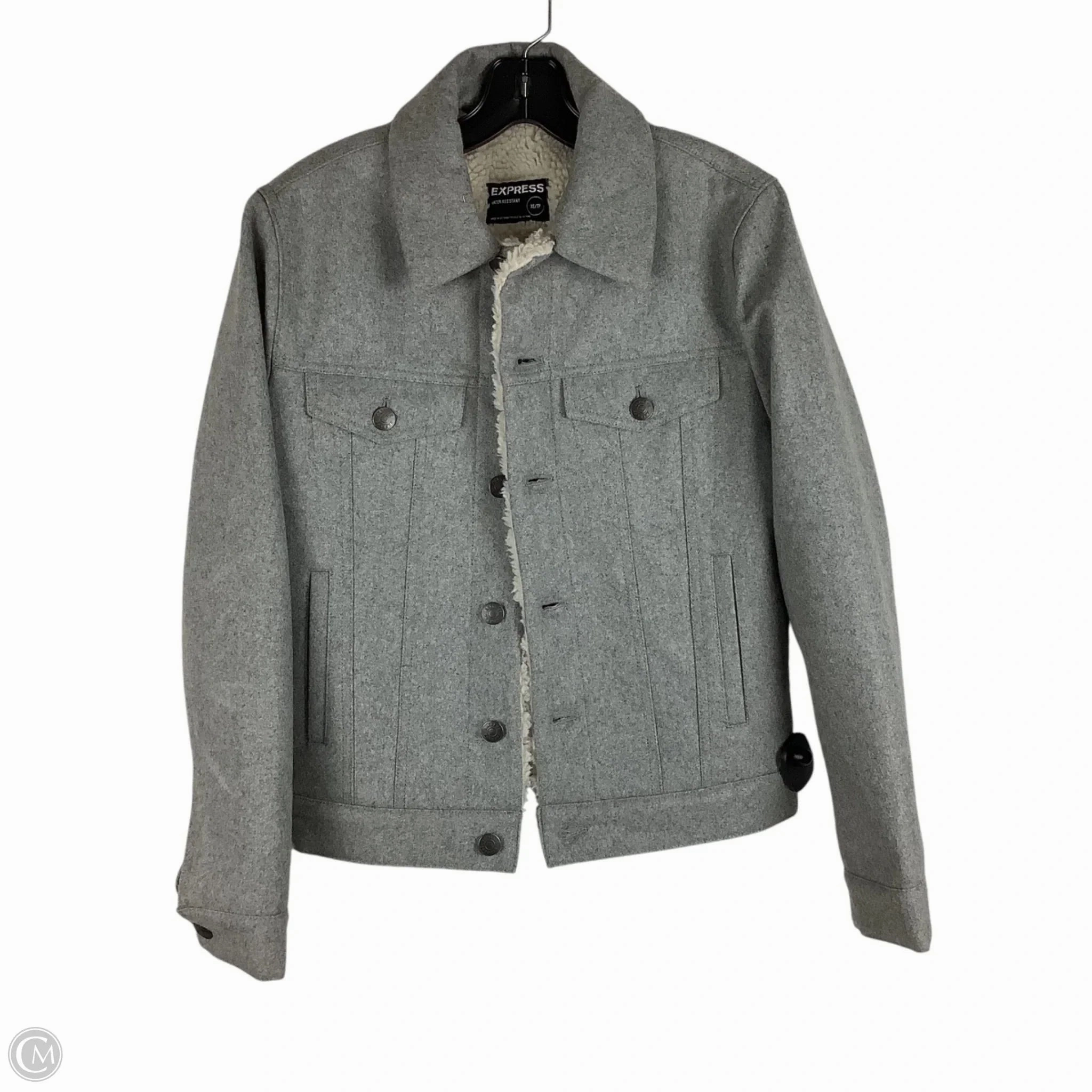 Coat Peacoat By Express In Grey, Size: Xs Sealed Seams Sunday Walk Style