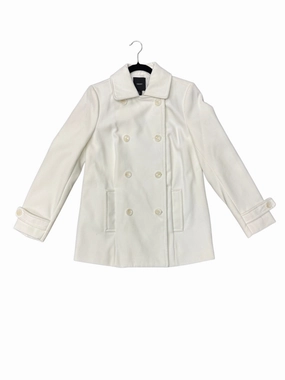 Coat Peacoat By Forever 21 In White, Size: M Utility Inspired Look Fit For Daily