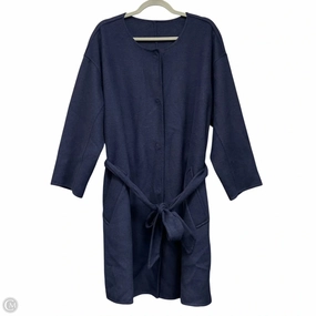 Bonded Edge Finish Layered Collar Coat Peacoat By Isaac Mizrahi Live Qvc In Navy, Size: L