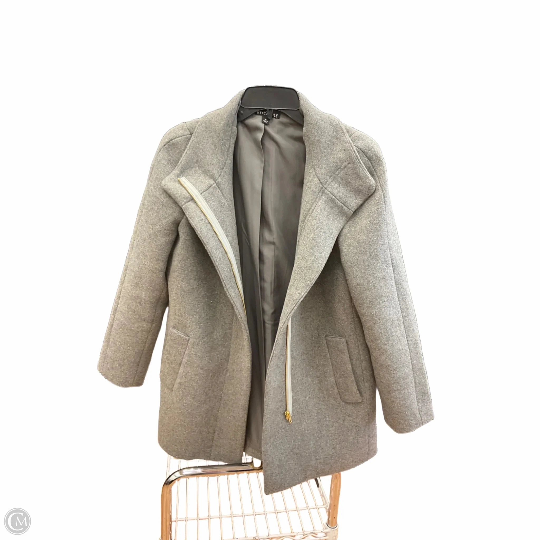 Coat Peacoat By J. Crew In Grey, Size: S Flexible Fit