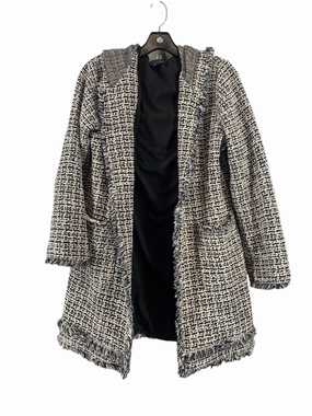 Headphone Hole Windbreaker Inspired Fit Coat Peacoat By Laundry In Black & White, Size: L