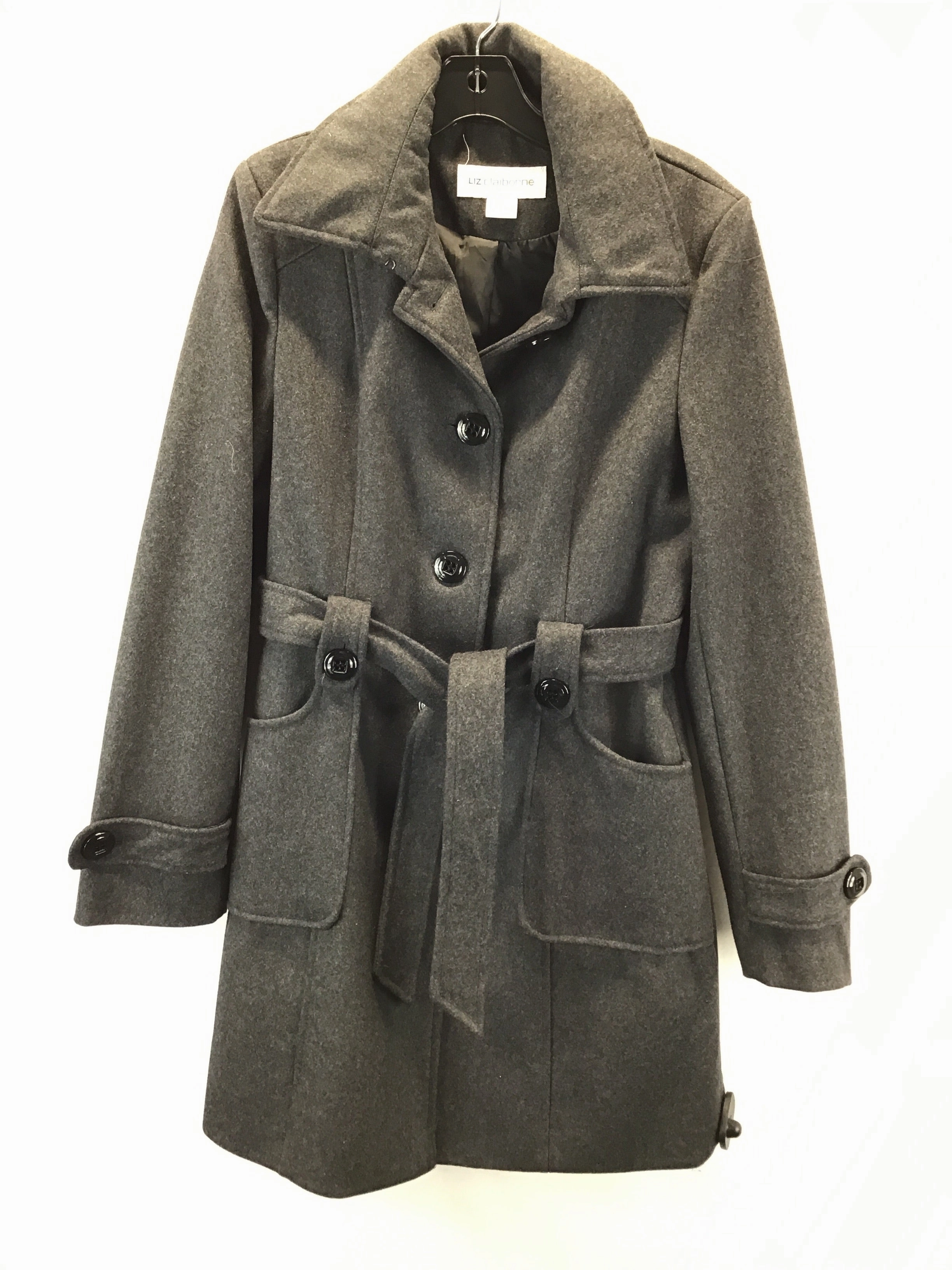 Advanced Layering System Chill Weather Coat Peacoat By Liz Claiborne In Grey, Size: M
