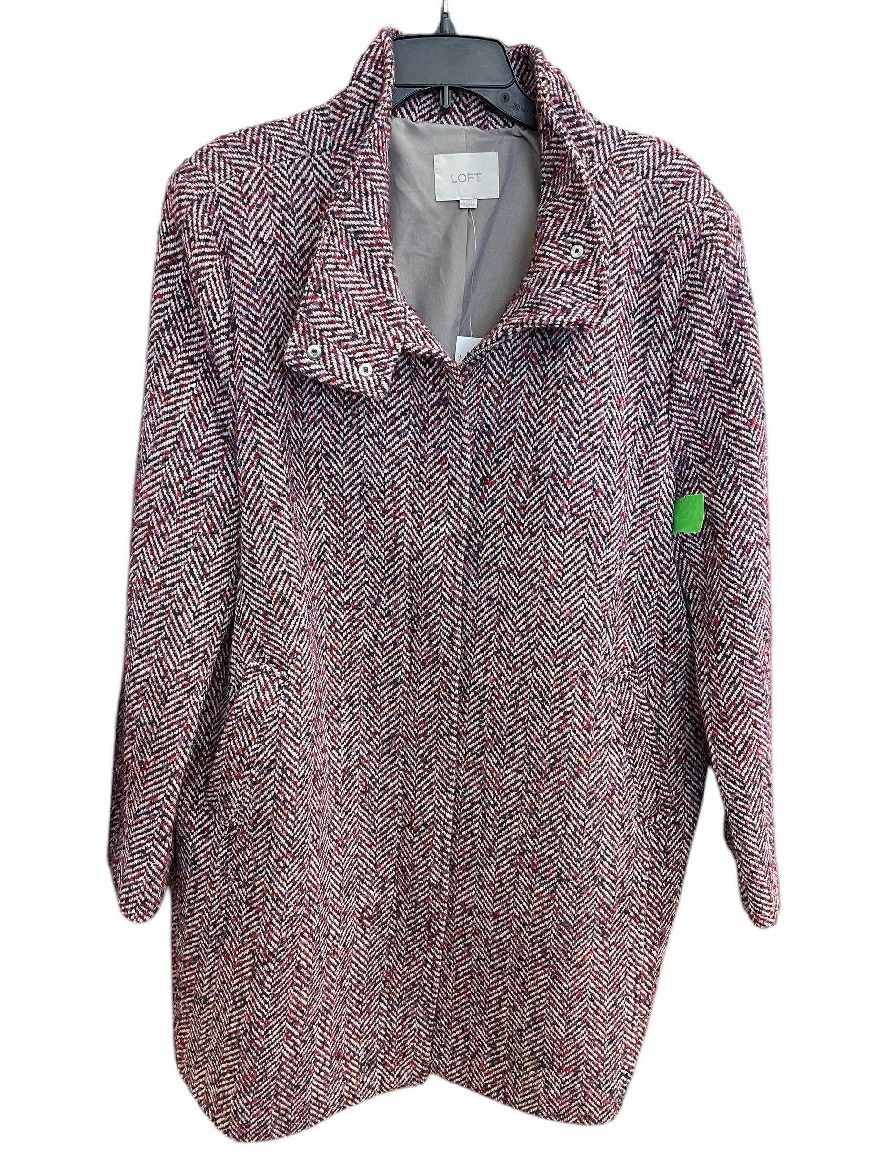 Coat Peacoat By Loft In Red, Size: 2x No Roll Collar Technology Mid Season Wear