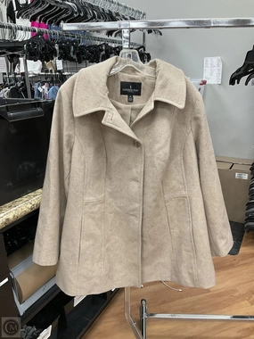 Durable Corrosion Resistant Zippers Adjustable Hem Coat Peacoat By London Fog In Beige, Size: 2x
