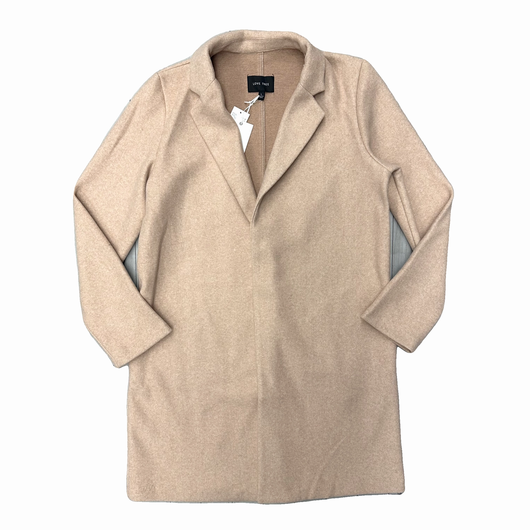Coat Peacoat By Love Tree In Pink, Size: L Stripe Look Light Look