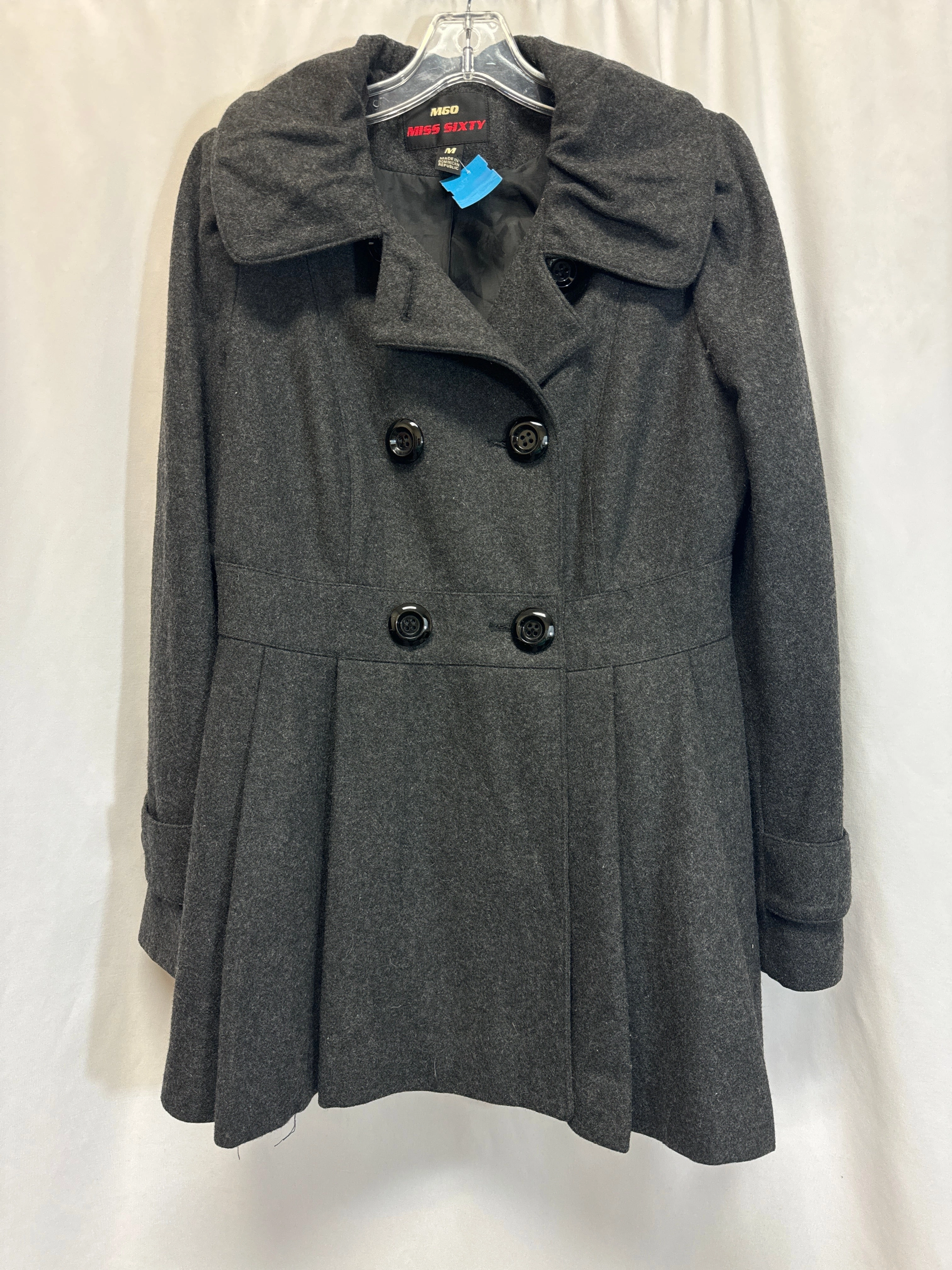 Single Breasted Coat Peacoat By Miss Sixty In Grey, Size: M