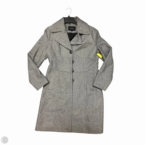 Double Layered Collar Coat Peacoat By Nine West In Grey, Size: 12