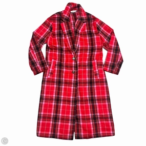 EcoFriendly Water Repellency Glow In Dark Accents Coat Peacoat By Old Navy In Plaid Pattern, Size: L