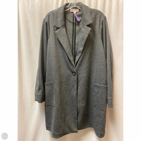 Soft Shell Coat Peacoat By Philosophy In Black & Grey, Size: 1x
