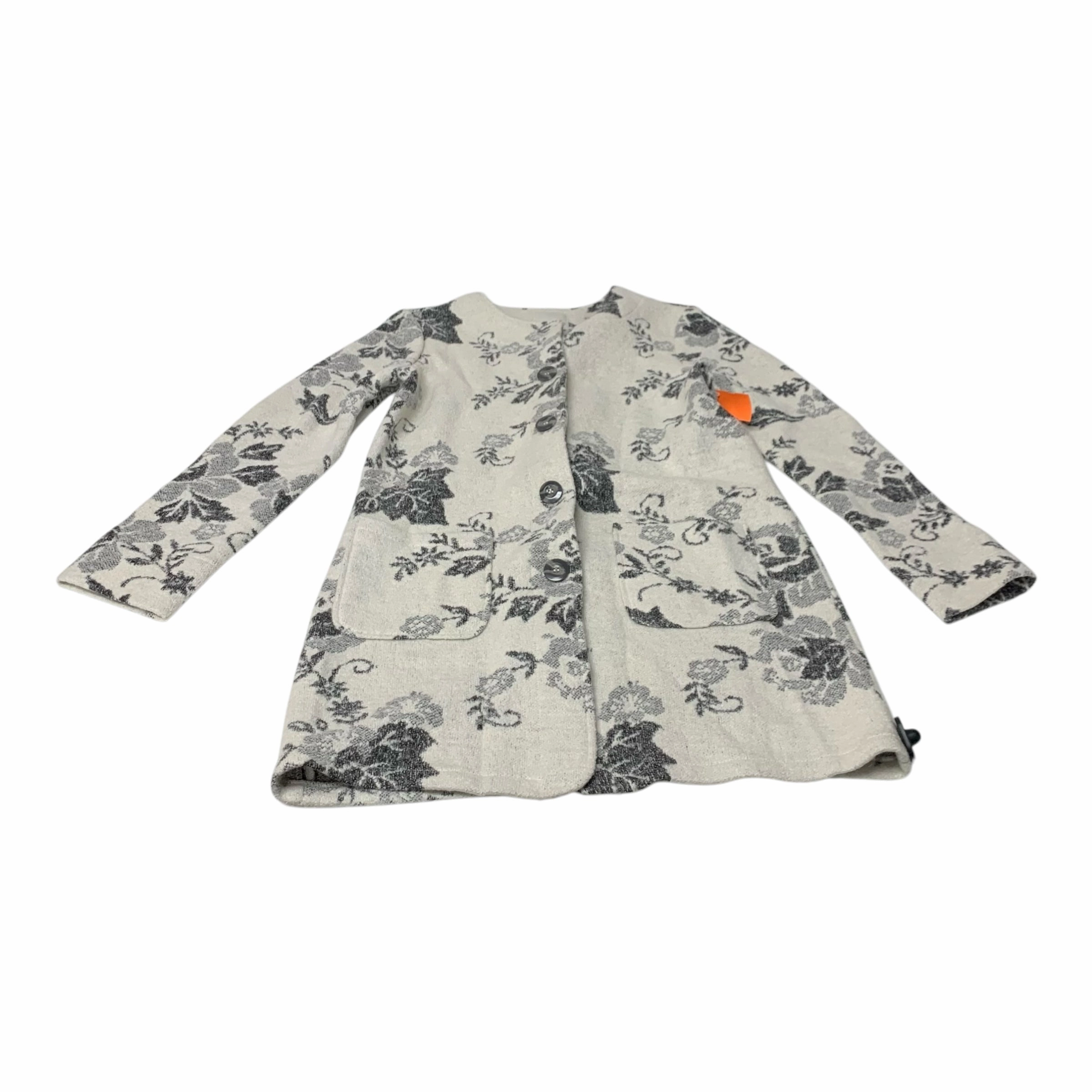 Button Closure Coat Peacoat By Spanner In Grey, Size: L