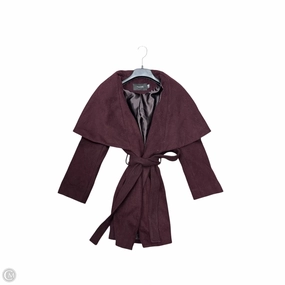 Coat Peacoat By Tahari By Arthur Levine In Maroon, Size: S Detachable Layers