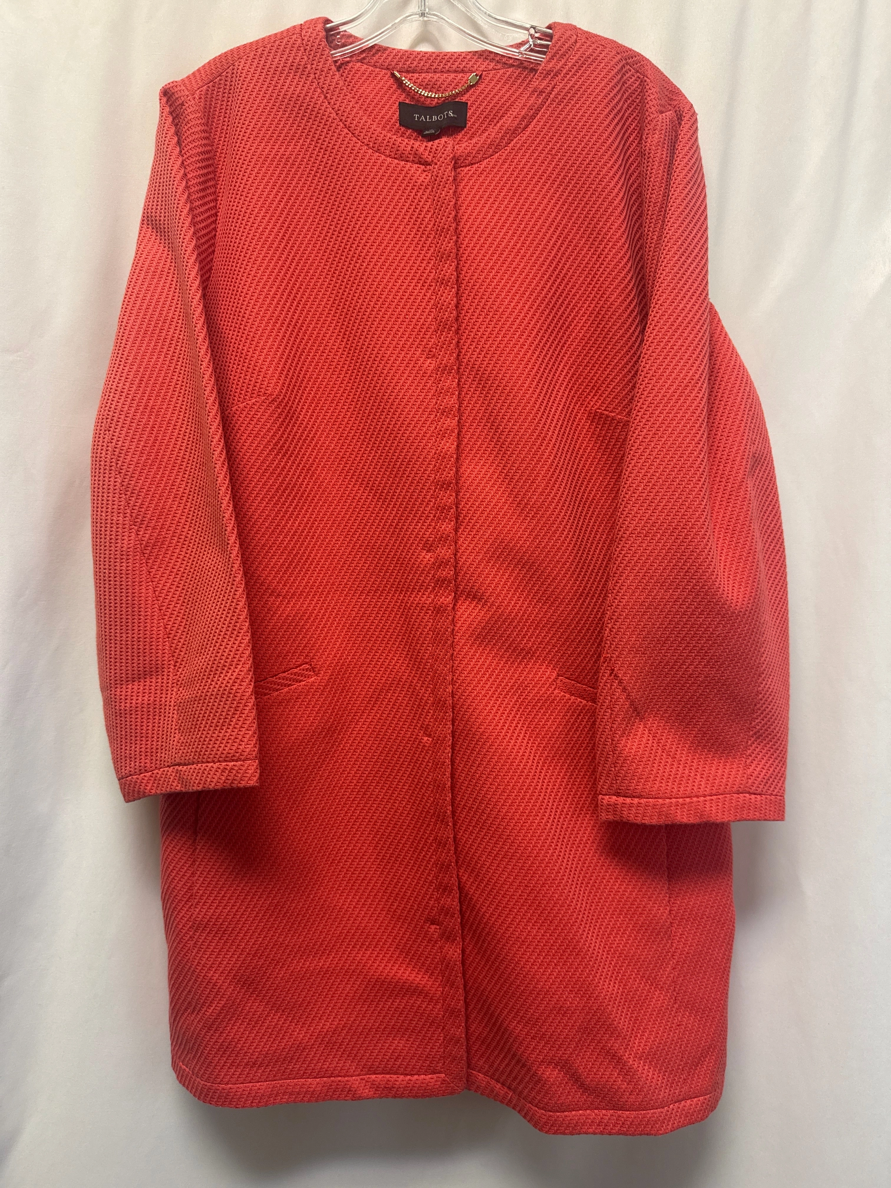 Coat Peacoat By Talbots In Peach, Size: Xl Breathable Layer ReflectiveDetails