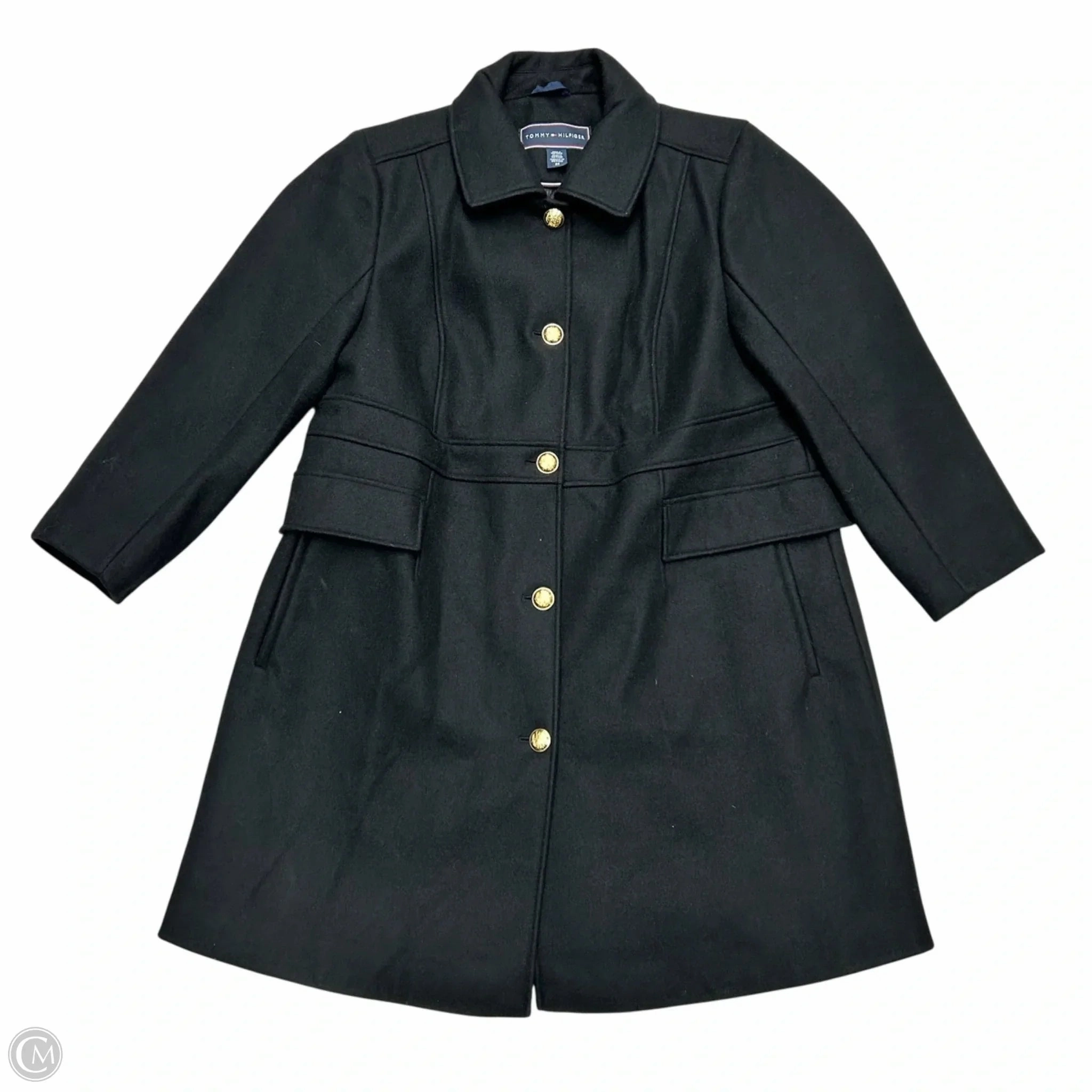 Coat Peacoat By Tommy Hilfiger In Black, Size: 2x ReinforcedSeams