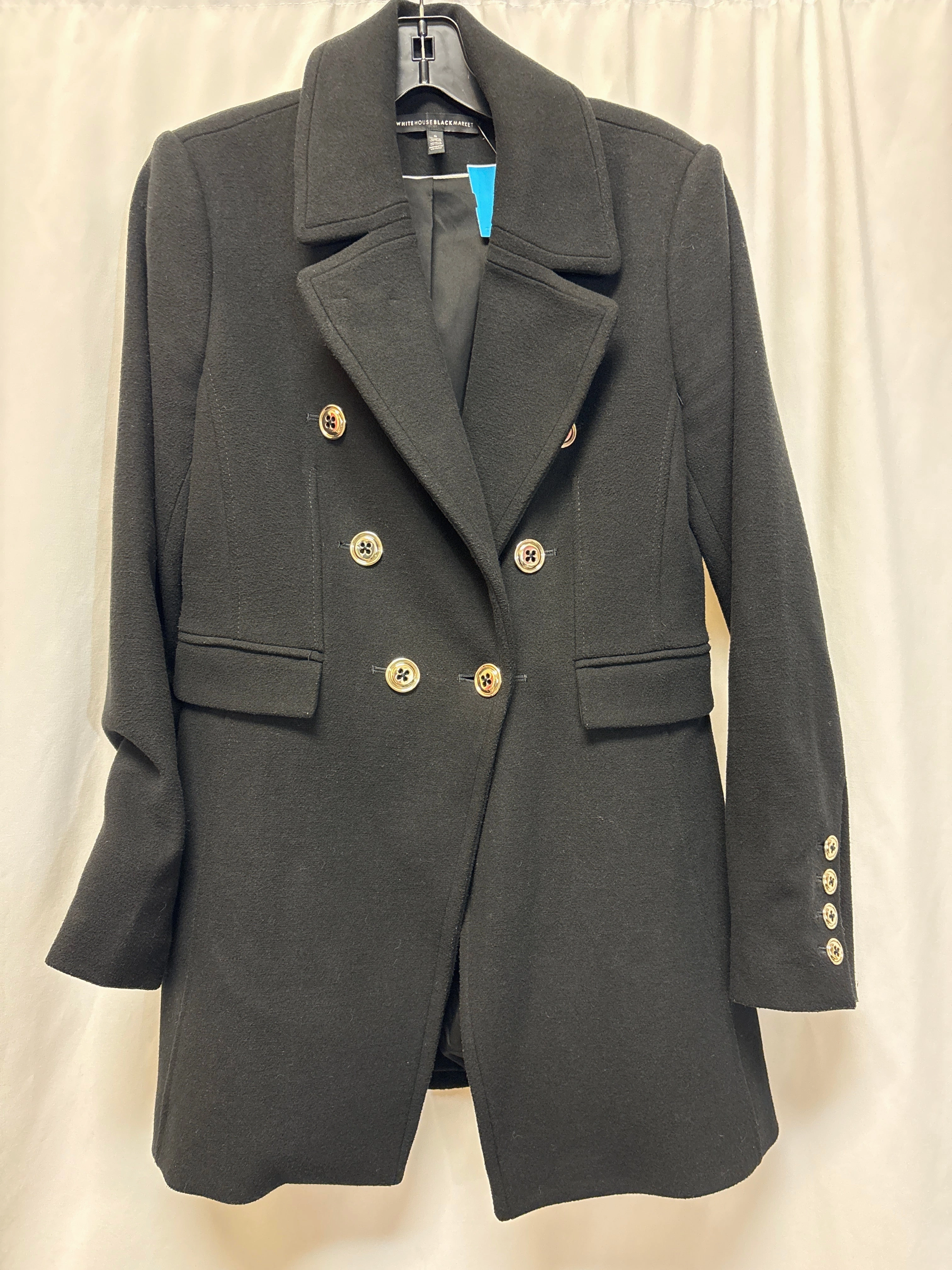 Coat Peacoat By White House Black Market In Black, Size: S NonRestrictive Cut