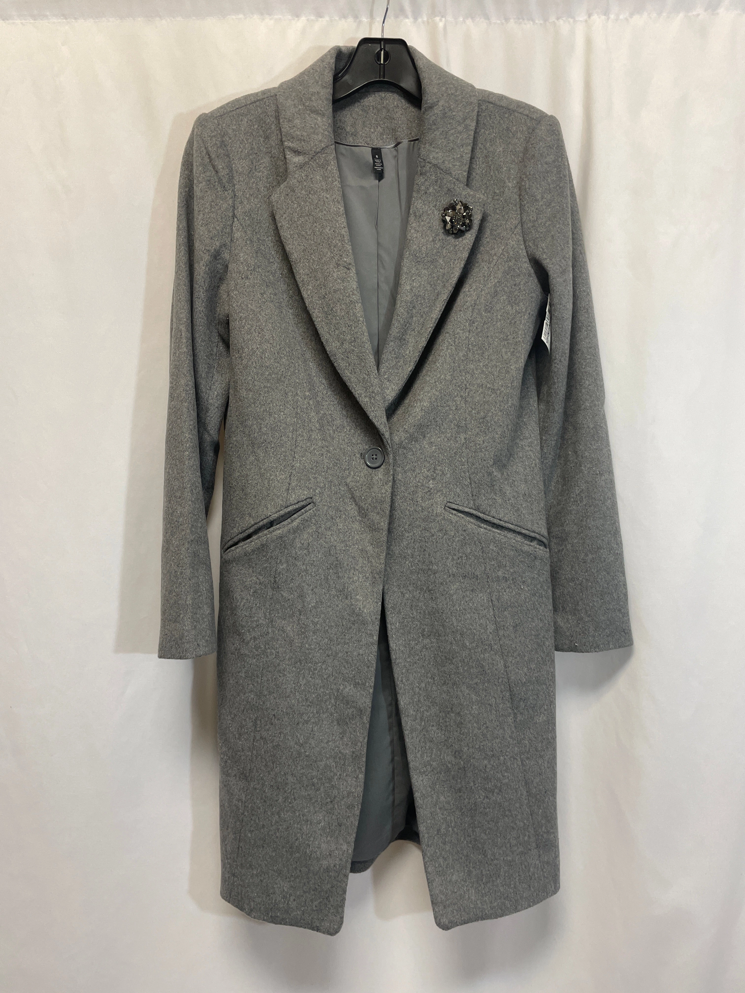 Quick Dry Fabric Technology Coat Peacoat By White House Black Market In Grey, Size: S