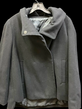 Quick Dry Material Gloss Free Texture Coat Peacoat By Zara Basic In Black, Size: S