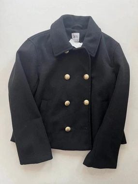 Coat Peacoat By Zara In Black, Size: Xs Thermoregulating Lining