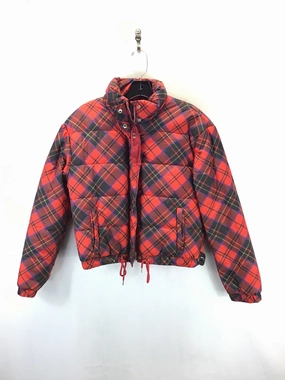 Reinforced Elbows Coat Puffer & Quilted By Ashley In Plaid Pattern, Size: M