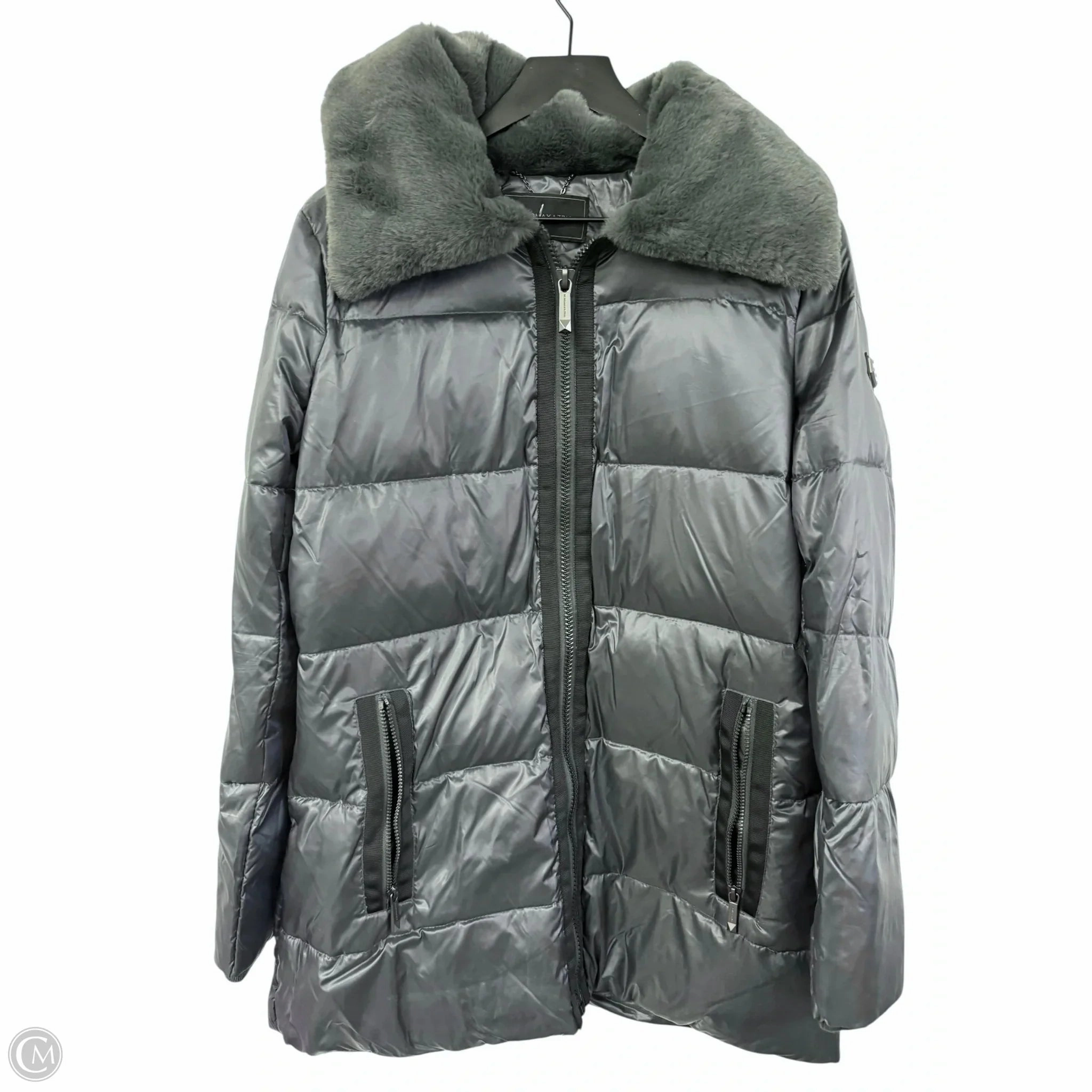 Coat Puffer & Quilted By Bcbgmaxazria In Grey, Size: M All Weather Piece Minimalist Pocket Layout