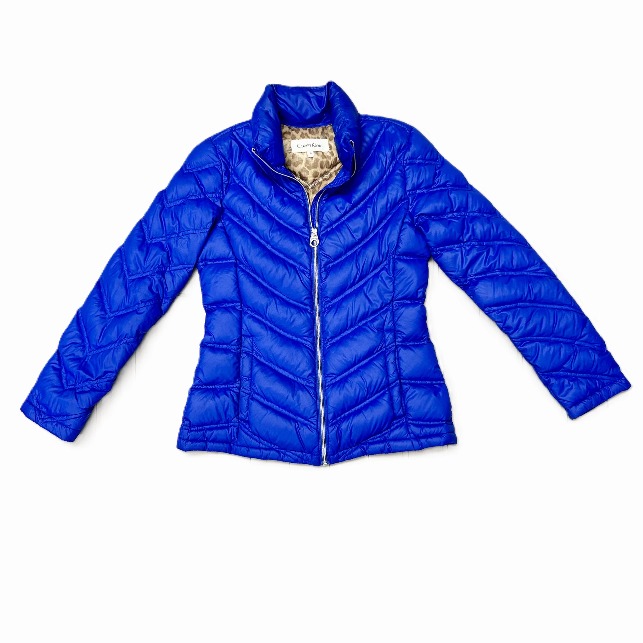 Coat Puffer & Quilted By Calvin Klein In Blue, Size: Xs Chill Proof Style Utility Pockets