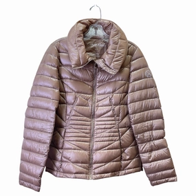 Ultra Compact Packing Design Layer Piece Coat Puffer & Quilted By Calvin Klein In Tan, Size:S