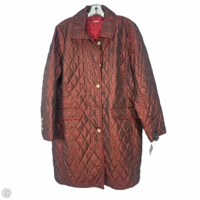 Coat Puffer & Quilted By Chicos In Maroon, Size: Xl Long Length Quick Dry Technology