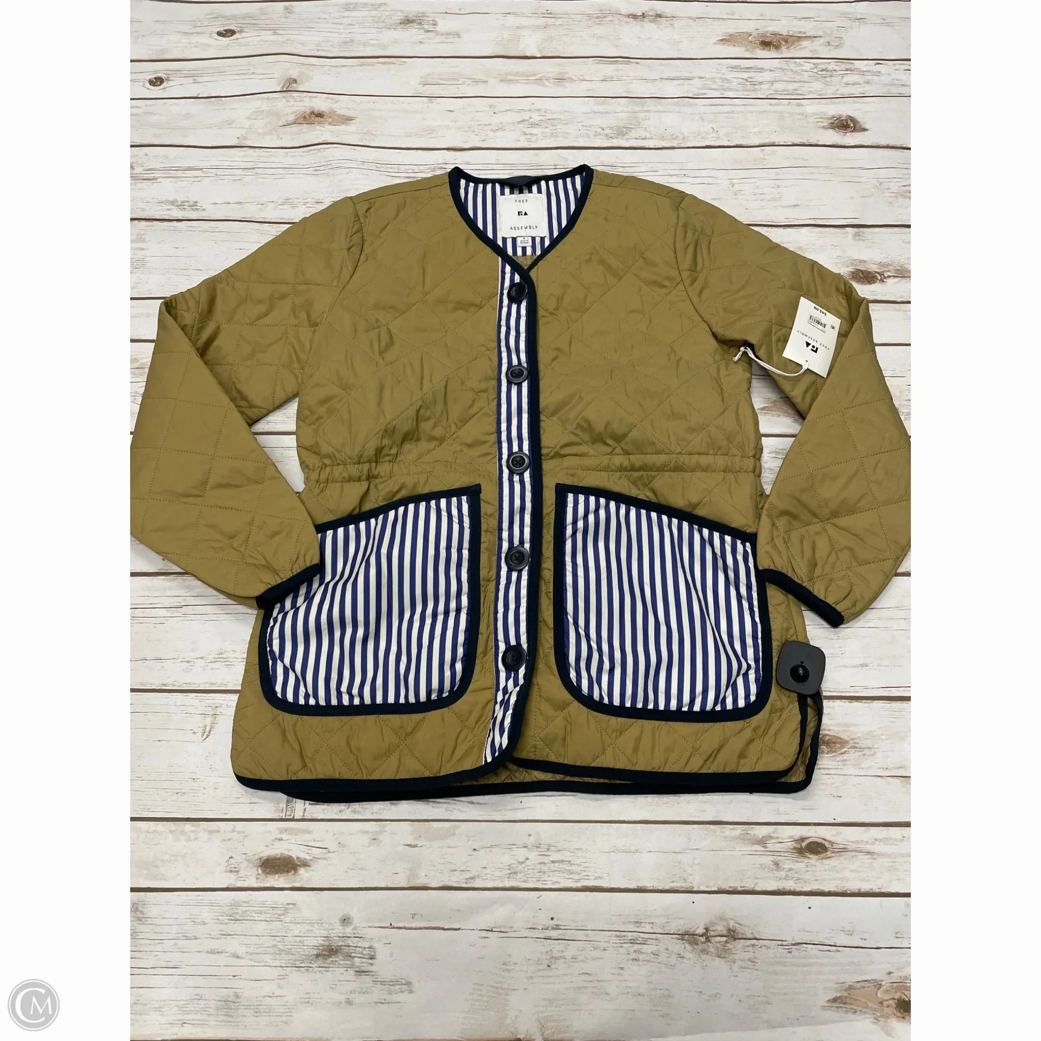 Stretch Comfort Design Bonded Zippers Coat Puffer & Quilted By Free Assembly In Multi-colored, Size: S