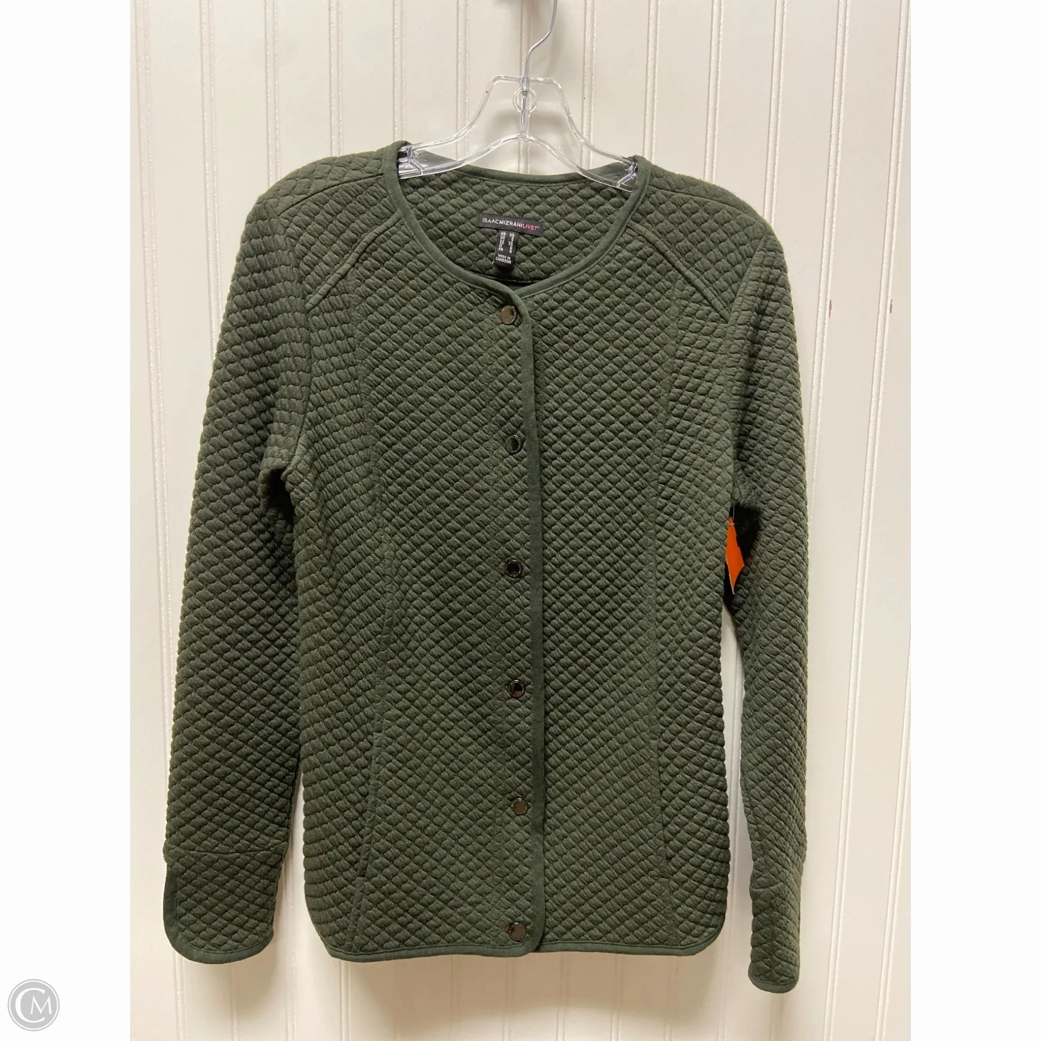 Coat Puffer & Quilted By Isaac Mizrahi Live Qvc In Green, Size: Xs Basic Travel Fit Articulated Sleeves