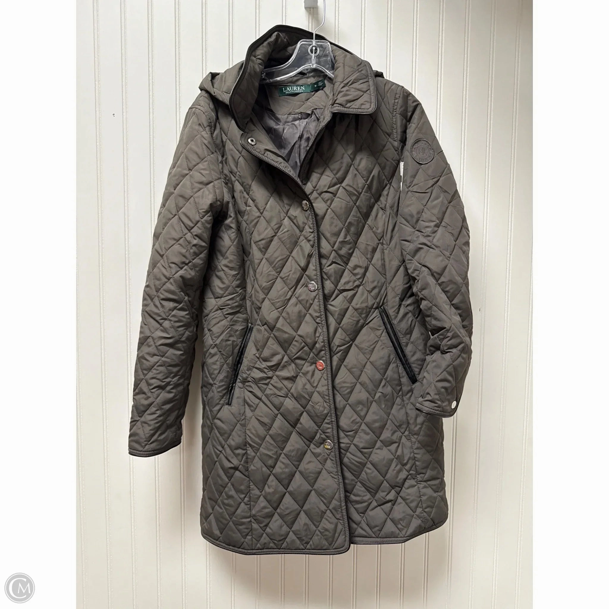 Temperature Regulating Tech Outdoor Adventure Coat Puffer & Quilted By Ralph Lauren In Grey, Size: M