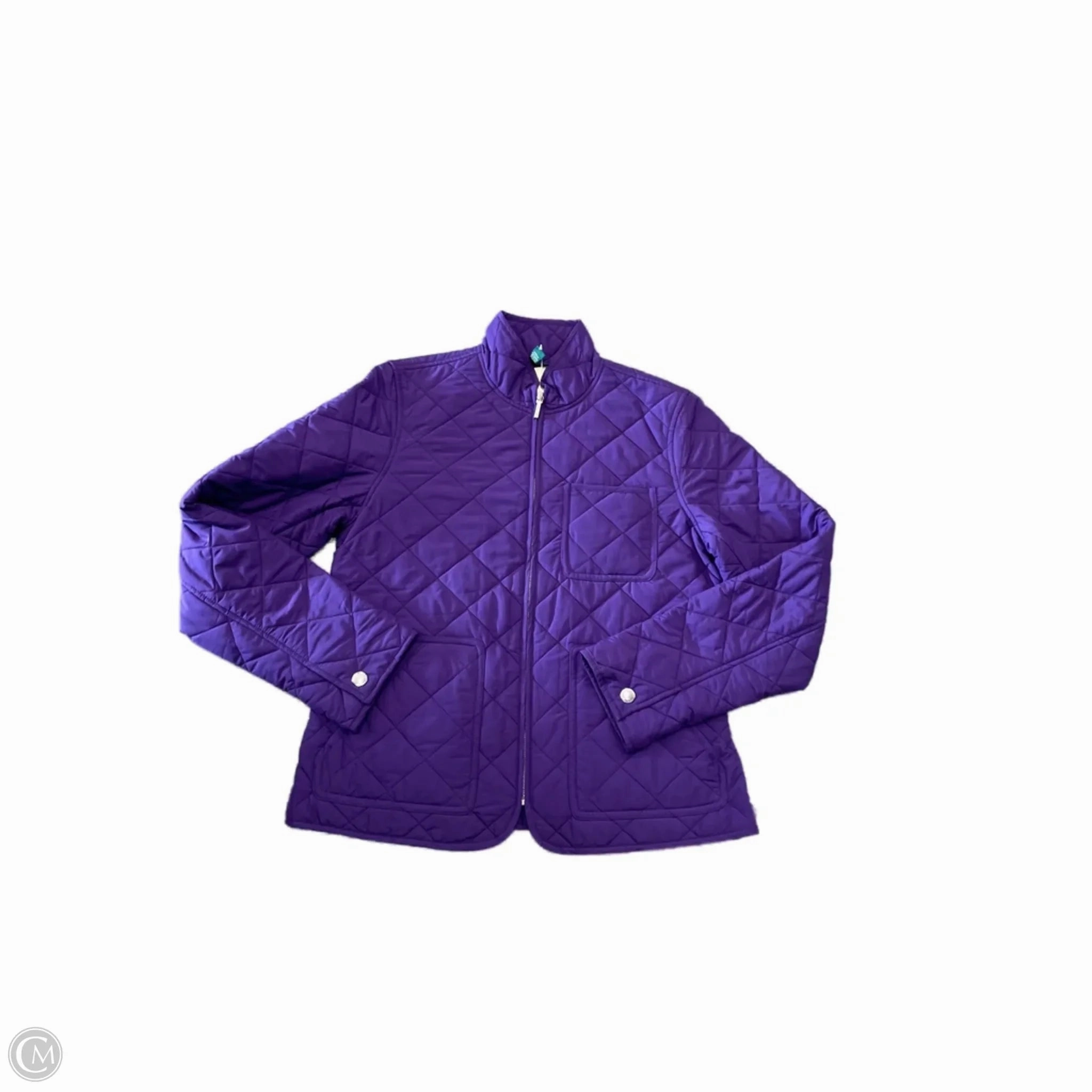 Quick Pull Zipper Subtle Fashion Fit Coat Puffer & Quilted By Ralph Lauren In Purple, Size: M