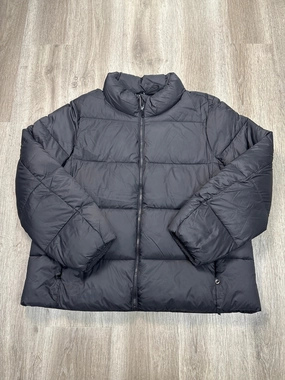 Laser Cut Vents Mid Length Cut Coat Puffer & Quilted By Soma In Black, Size: Xl