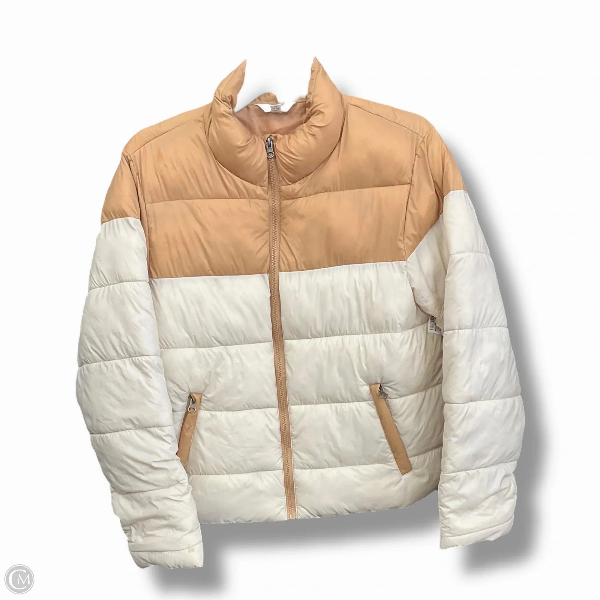 Coat Puffer & Quilted By Time And Tru In Cream, Size: M Durable Double Stitching Moisture Managing Liner